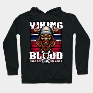 Viking Blood Runs Through My Veins Norway Vikings Hoodie